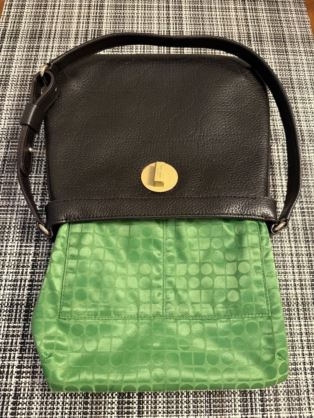 Kate Spade Vanessa Double Hobo Black Pebbled Leather Bag